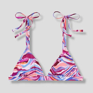 Shade & Shore Women’s Multicolor Shoulder Tie Triangle Bikini Top Medium NWT